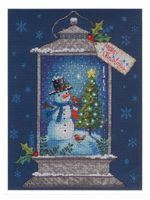 Набор для вышивания нитками Dimensions, Фонарь снеговика, 22.8х30.4 см