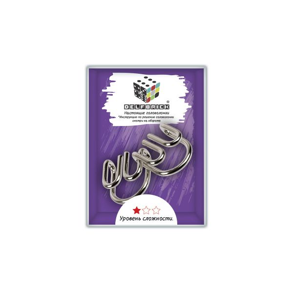 Головоломка металлическая, 1 шт, М-узел 2 элемента, Delfbrick DLM-01