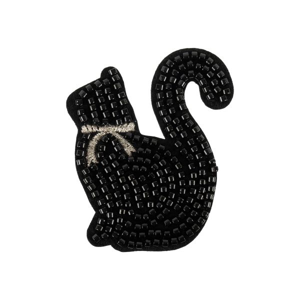 Термоаппликация № 07, 1 шт, 02-701 Кошка с бисером 5х6 см, Gamma, ETF