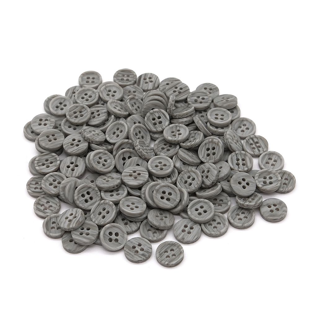 Пуговицы 4 прокола 18L (11мм), (col.04 серый) CN2732, 144 шт