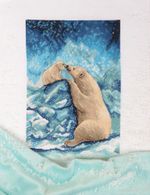 Набор для вышивания нитками Panna, Мишки на Севере, 18х27 см