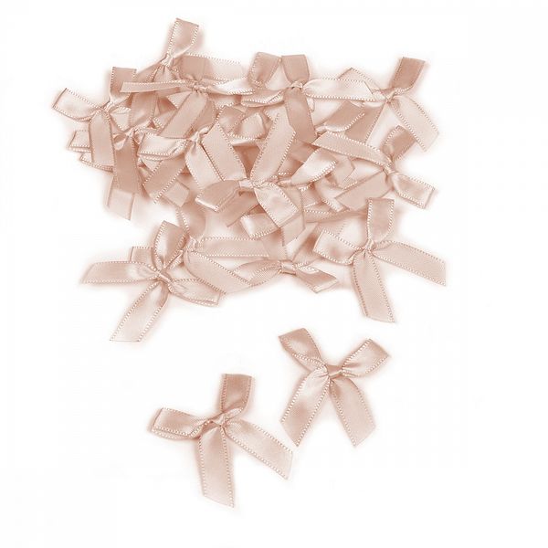 Бантики пришивные 35 мм, MJRF070 серебристый пион S185, уп.100 шт