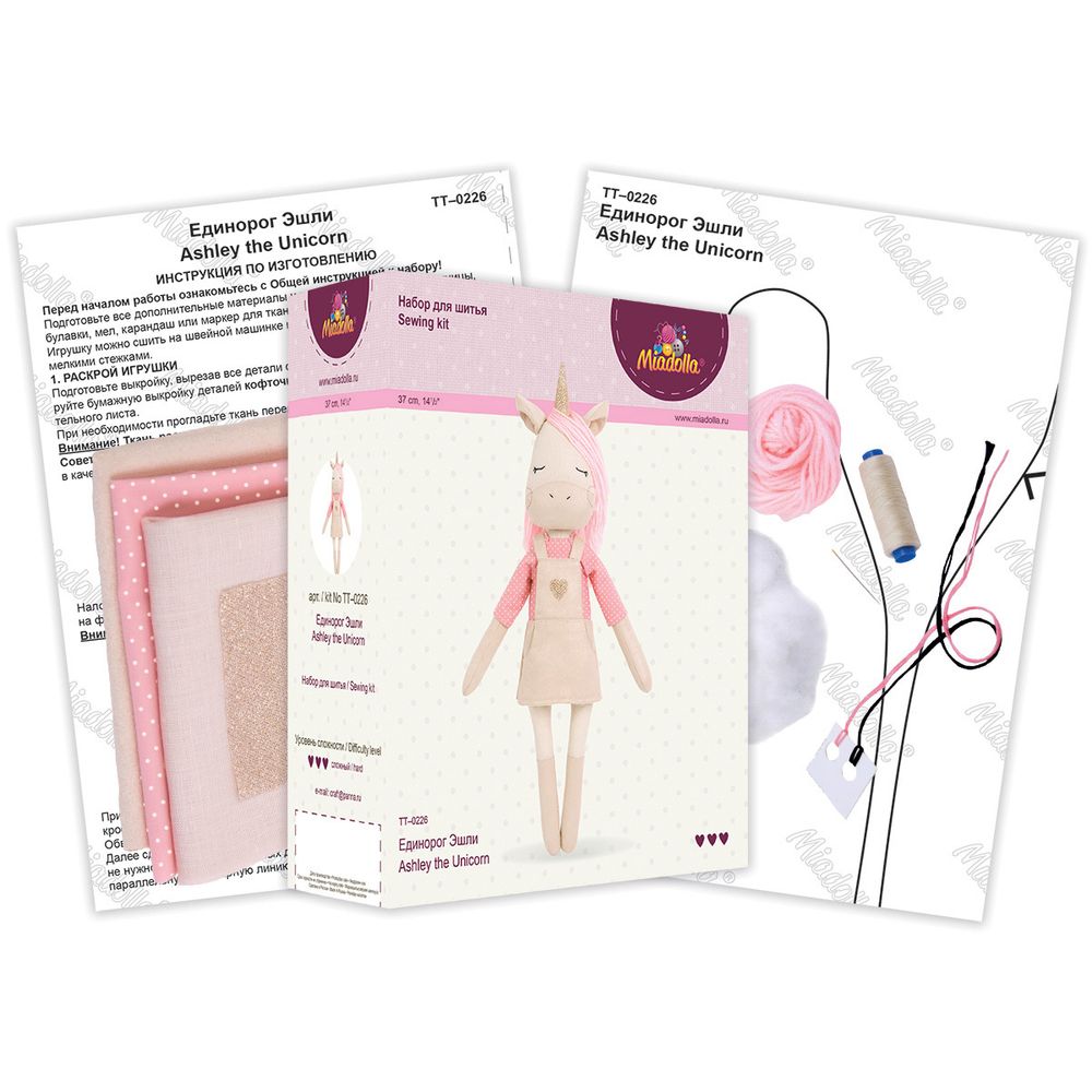 Набор для шитья игрушки Единорог Эшли 37 см, Miadolla TT-0226