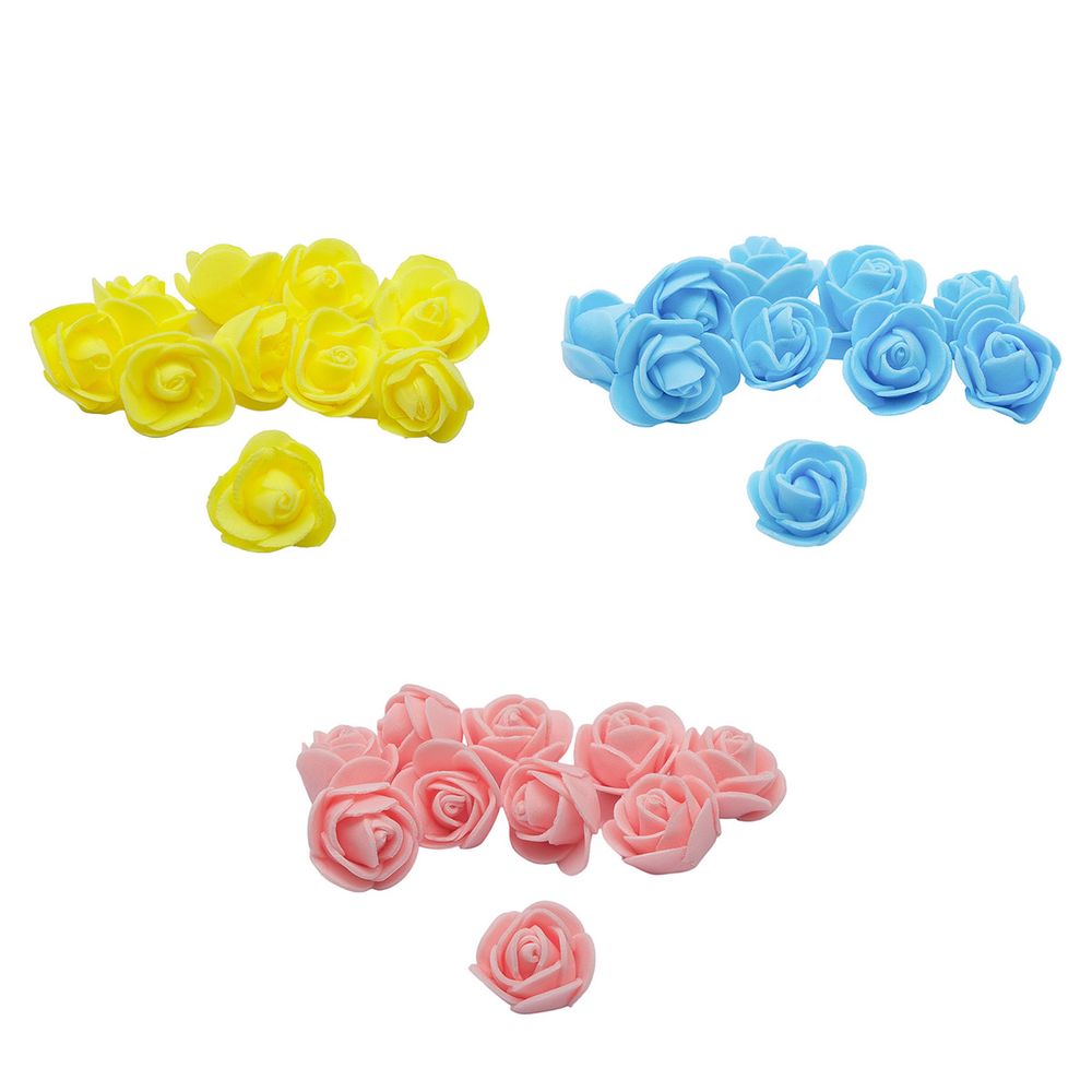 Цветочек-розочка из фоамирана 38 мм, микс №18, 3 цвета, 30 шт