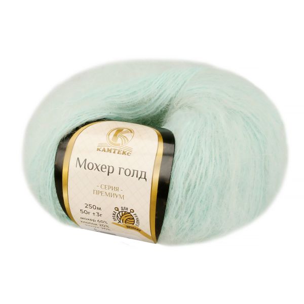 Пряжа Камтекс Мохер Голд / уп.10 мот. по 50 г, 250 м, цв.025 мята