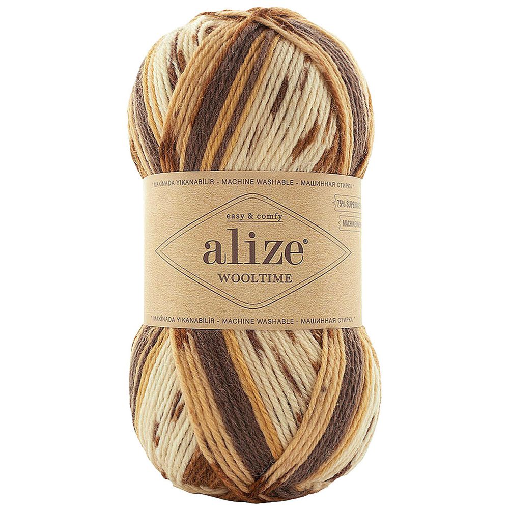 Пряжа Alize (Ализе) Wooltime / уп.5 мот. по 100 г, 200 м, 11023 секционный