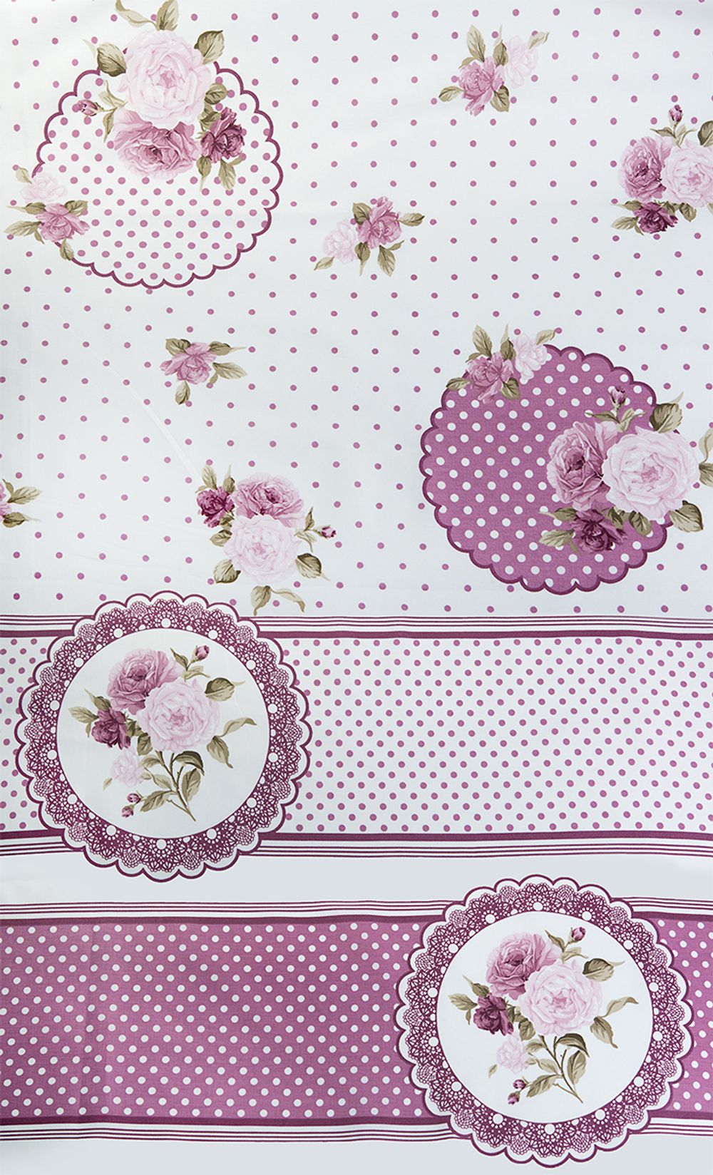 Ранфорс Розовые мечты 130 г/м², шир.240 см, в нарезке, цв. брусника, 10 метров /TOS/