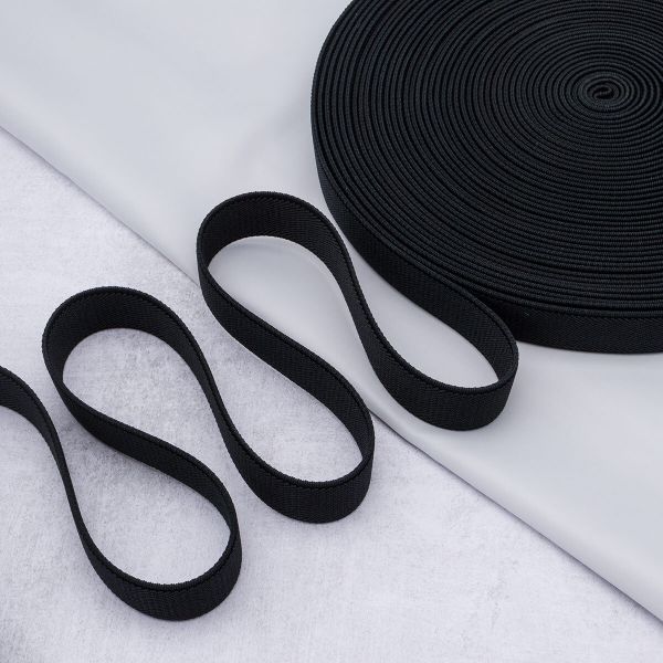 Резинка башмачная 25.0 мм / 20 метров, 34.4 г/п.м., (Мн), черный, 90805Ч