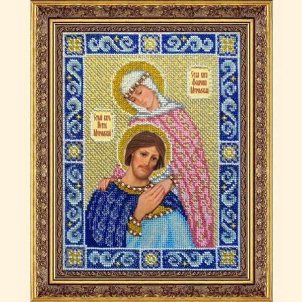 Набор для вышивания бисером Паутинка, Св. Кн. Петр и Феврония, 26.5х20 см