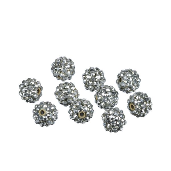 Бусины пластик ⌀14 мм, 10 шт, №03 серебро, Zlatka BWR-14