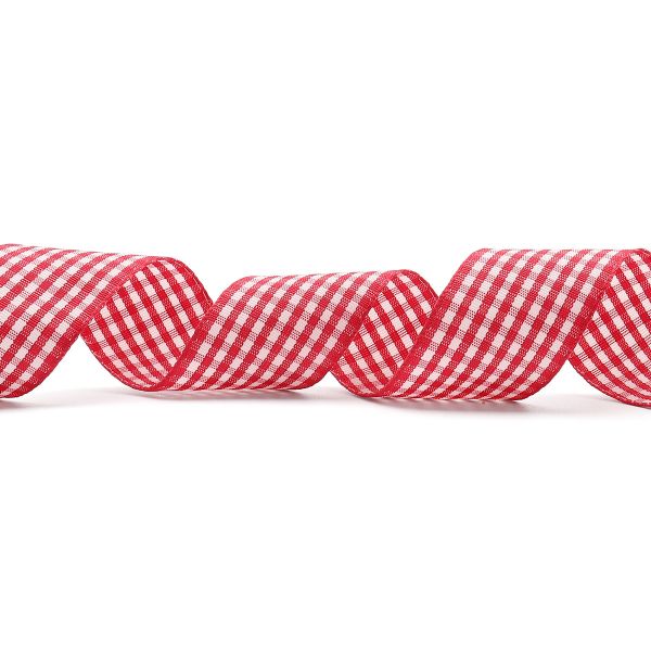 Лента Шотландка, 30.0 мм / 25 м (малиновый/белый), С3721