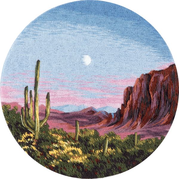 Набор для вышивания нитками Panna Живая картина JK-2296, Каньон, 13х13 см