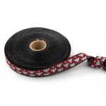 Лента (тесьма) жаккардовая 18.0 мм / 25±1 метров, черный-белый-красный, Gamma С3771Г17 рис.9699