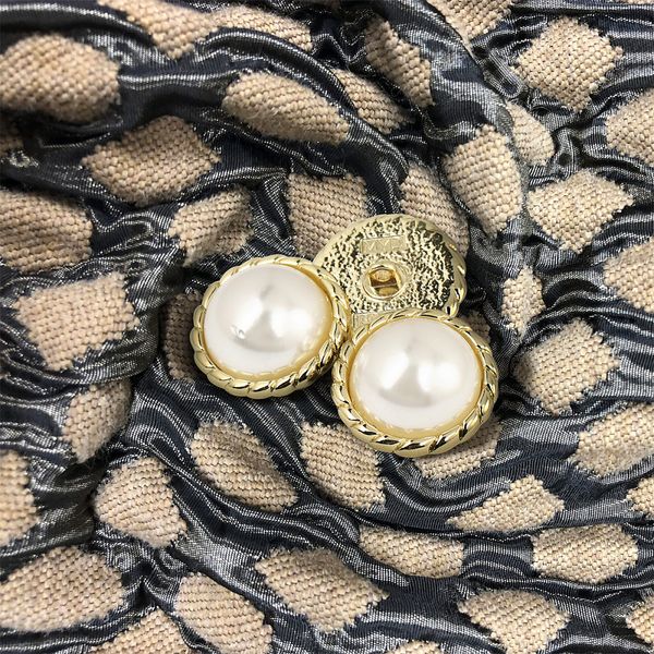 Пуговицы металлические на ножке 36L-23 мм, С-MP30 цв.золото/перламутр, 10 шт