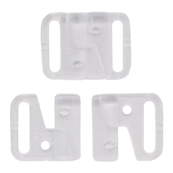 Застежки для купальника (бикини) пластик 12.0 мм, 100 шт, прозрачный, Протос