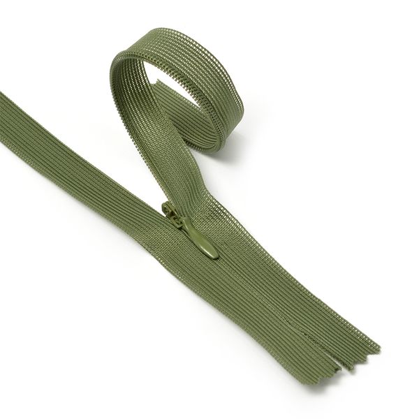 Молния потайная (скрытая) Т3 (3 мм) 1 зам., н/раз., 20 см, цв.F268 оливково-зеленый уп.50 шт