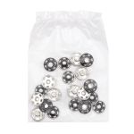 Кнопка пришивная металл ⌀12.5 мм, никель / черный, 10 шт, КПР6