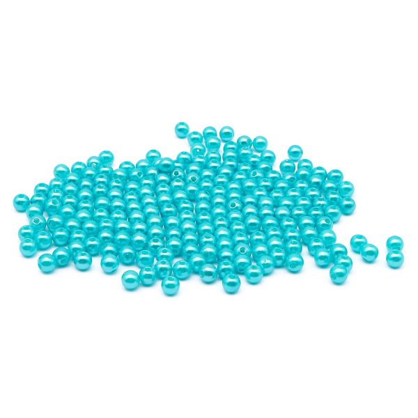 Бусины пластик (жемчуг) ⌀4 мм, 25 г, Astra&Craft (MH.КР.06.099.02 яр.бирюзовый)