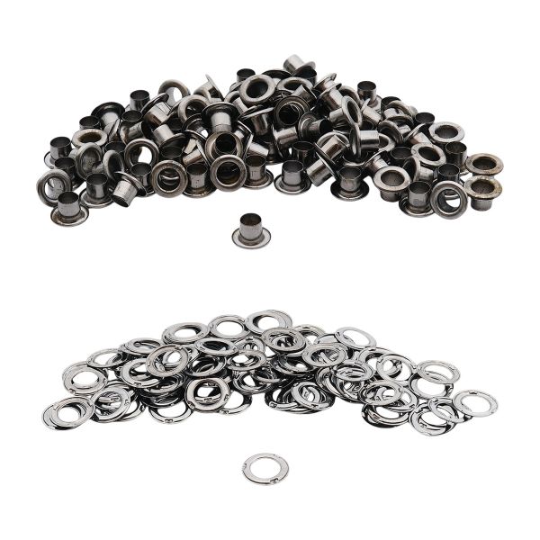 Люверсы металл ⌀_4.4 мм (внутр.), №2, сталь, чер.никель, 100 шт, New Star