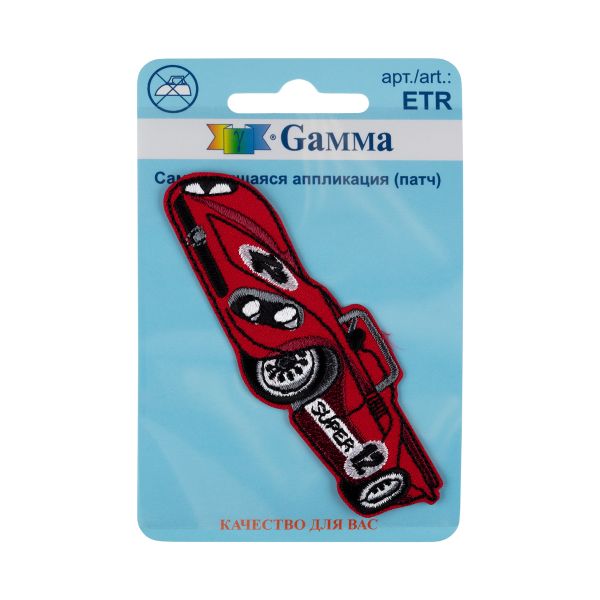 Термоаппликация Спортивная машина 8.7х3 см, №01, 1 шт, 01-130, Gamma ETR