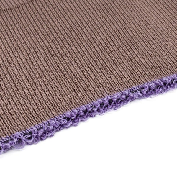 Подвяз средней плотности с полосками (100% полиэстер), 1*1, высота 14см (7см*2), длина 70-73см (8094/8015 св.коричневый со св.бежевыми полосками)