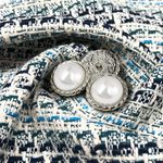 Пуговицы на ножке металлические 36L=23мм, С-MP30 цв.серебро/перламутр, 10 шт