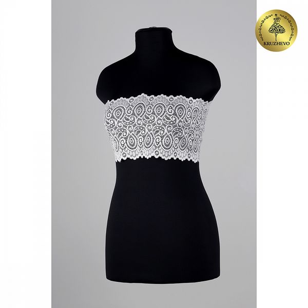 Кружево бельевое эластичное 180 мм / 25 м, 263, цв.001 белый, Kruzhevo