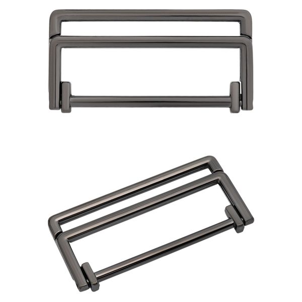 Пряжка прямоугольная 40 мм, металл (Pewter олово (черный никель)), МТ_1872, 6 шт