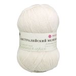 Пряжа Пехорка Австралийский меринос / уп.5 мот. по 100 г, 400 м, 01 белый