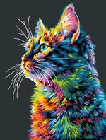 Картина по номерам Фрея PNB/PMB-294, Портрет котика, (эффект черного холста) 40х30 см