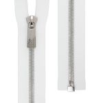 Молния металл Т8 (8 мм) 1 зам., разъем., 70 см, декор, серебро, белый, KAP-8 Gamma, 5 шт