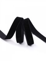 Лента бархатная (тесьма) 10.0 мм / 22.86±1 метров, арт.10VR03 нейлон цв.черный