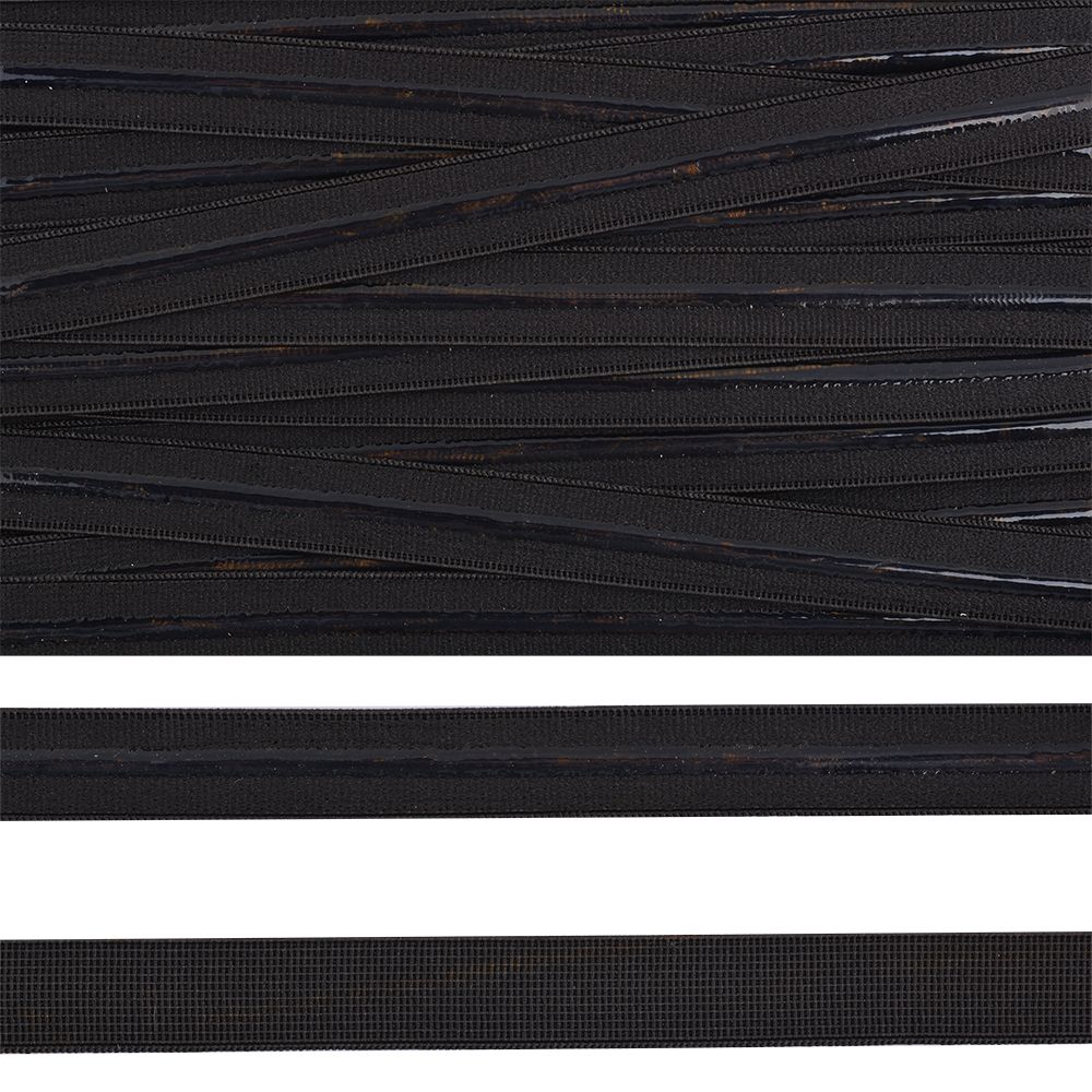 Резинка бельевая (с силиконом) 15.0 мм / 50 метров, 61005, цв.F322 черный