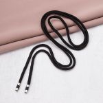 Шнурки круглые с металлическим наконечником ⌀5.0 мм / 130 см, 100 шт, черный