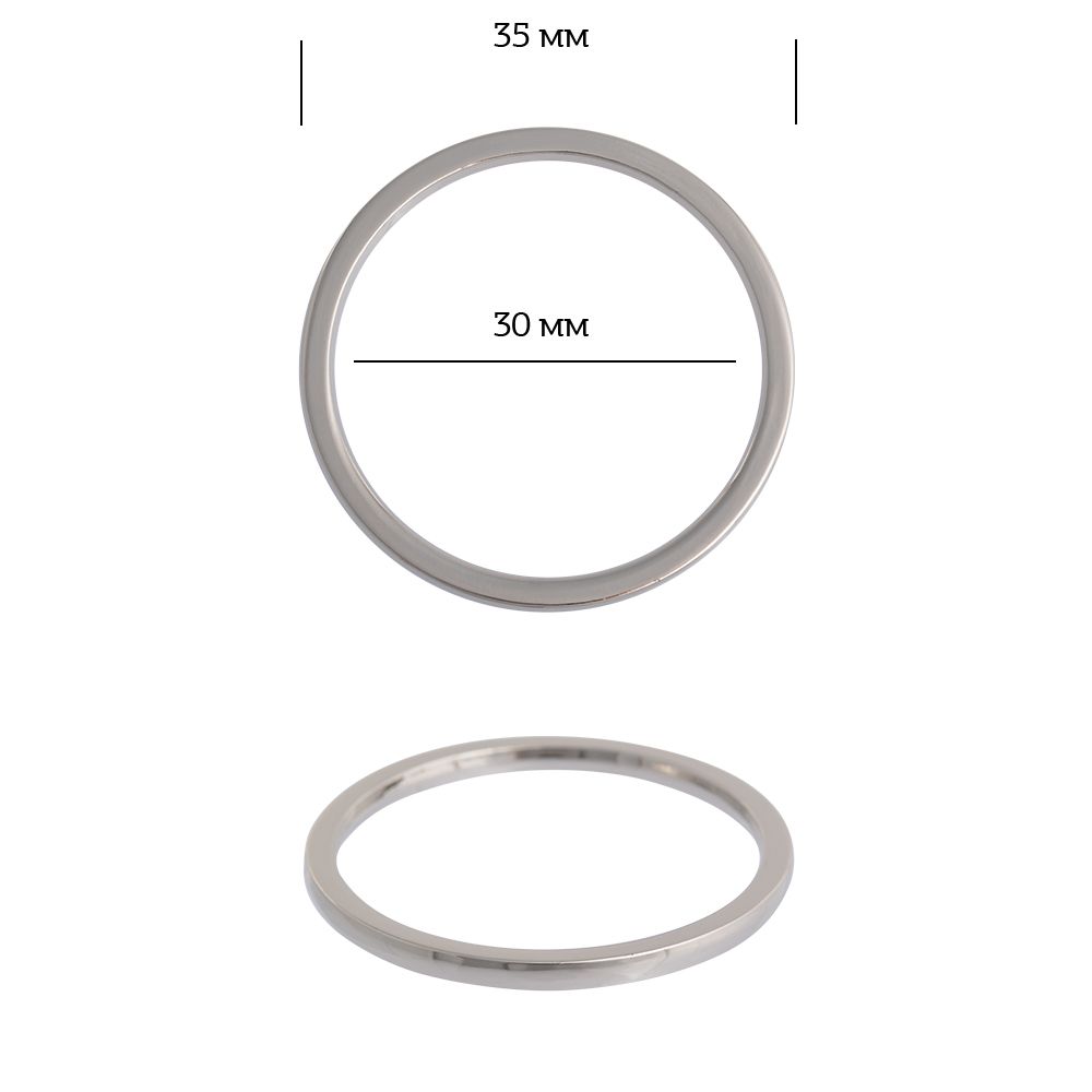 Кольцо металл 3C13550.2 35 мм (внутр. 30 мм), цв. никель уп. 10 шт