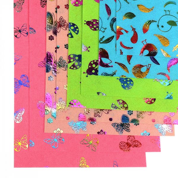 Набор листового фетра с голографическим рисунком Ideal 1мм 20х30см, уп.8 листов цв.ассорти