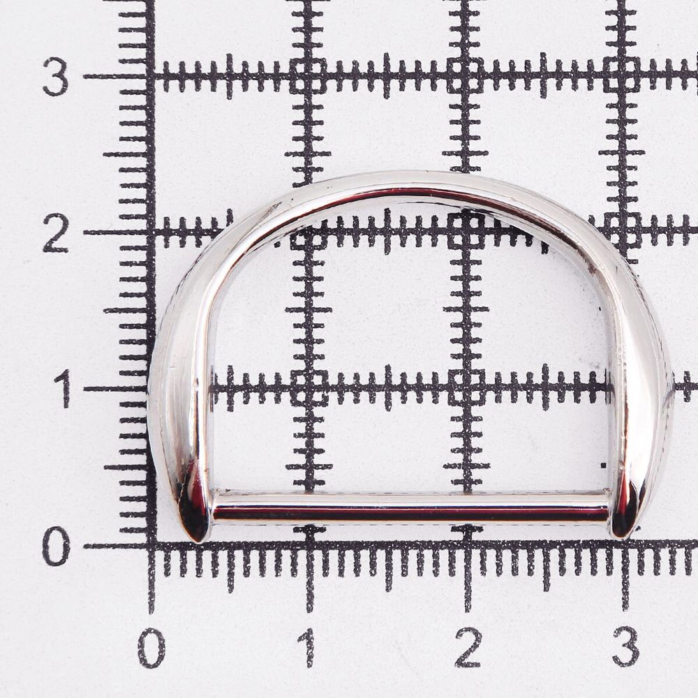 Полукольцо декоративное металл внутр. 25 мм (внешн. 33х24 мм), 2 шт, серебро никель, MT-1855