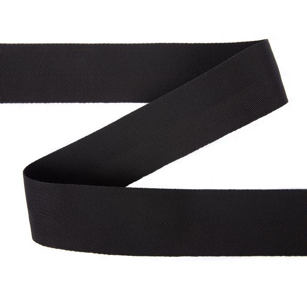 Стропа (ременная лента) 60 мм / 25 метров, толщ. 1.19 мм, [28 г/пог.м], 100% п/п, черный, Gamma С2693Г17