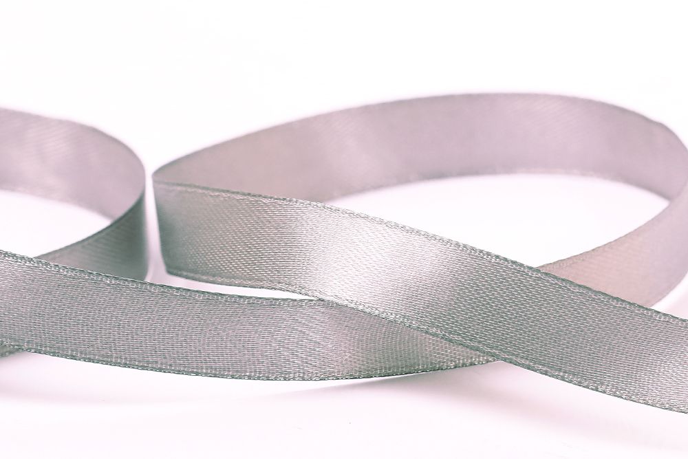 Лента атласная 1-сторонняя 12.0 мм / 33±2 метра, №054 т.серый, в термоплёнке, Gamma