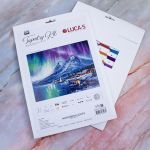 Набор для вышивания нитками Luca-S G705, гобелен Северное сияние, 20х15см
