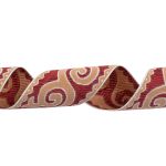 Лента (тесьма) жаккардовая 50.0 мм, / 25 метров, Орнамент для северных народов, рис 9605 белый/ч.роза/бордовый, Gamma С3775