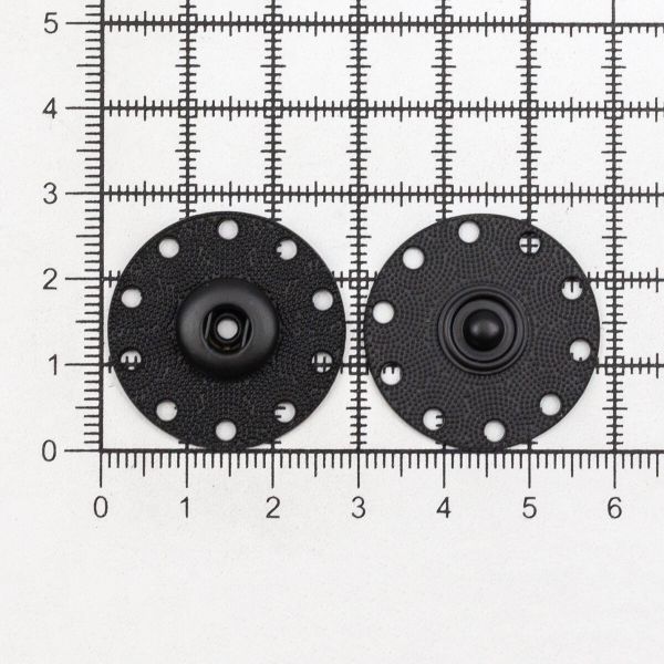 Кнопка пришивная металл ⌀28.0 мм, металл, Black, уп.10 шт