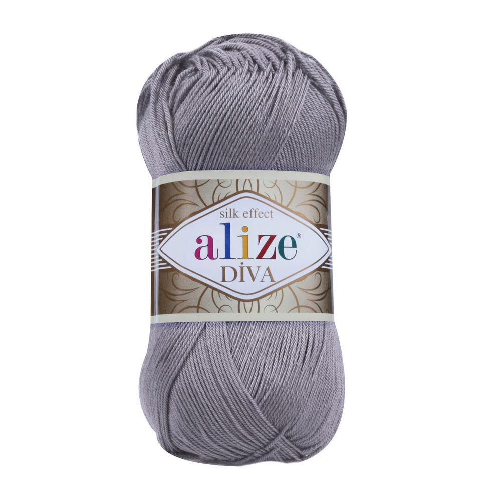 Пряжа Alize (Ализе) Diva / уп.5 мот. по 100 г, 350м, 348 темно-серый А