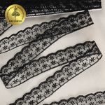 Кружево отделочное в стиле "трикотаж" 15 мм диз. T-012 цв.черный уп.9м