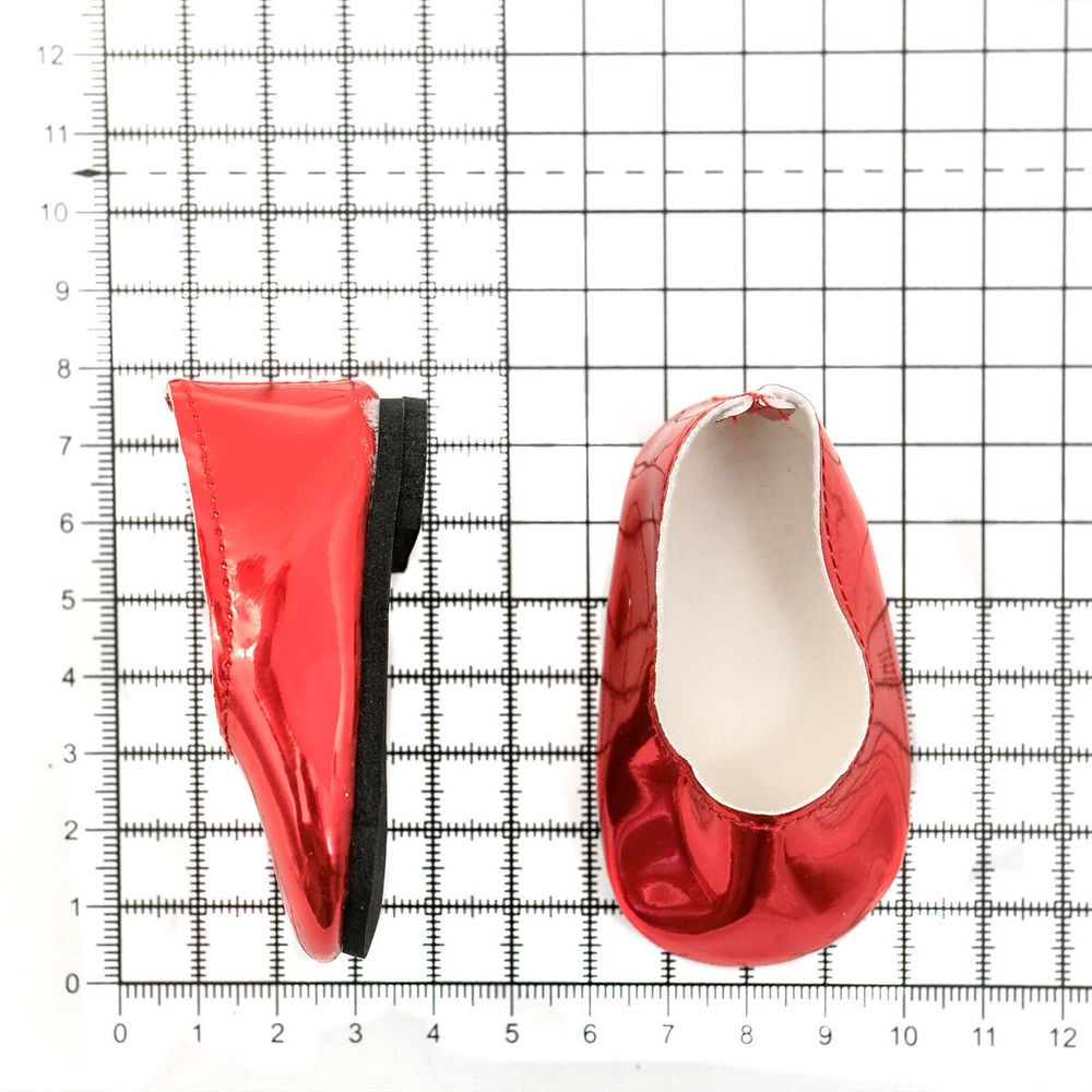 Туфли для куклы Металлик, 7см, цв. алый, MISU-6