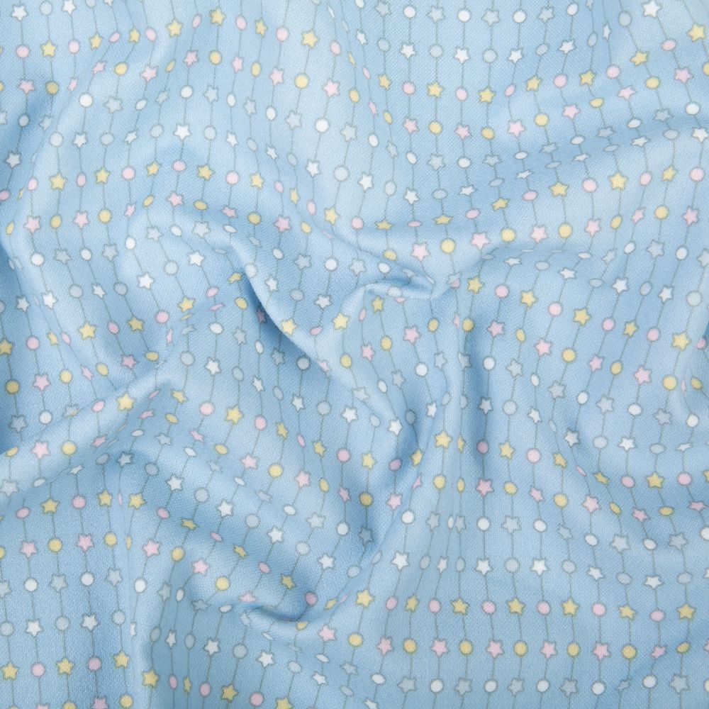 Ткань для пэчворка Peppy Молочные сны фланель, отрез 100х110 см, 175 г/м², МС-13 голубой, Peppy