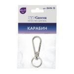 Карабин металл 13.0 мм (45х17 мм), 5 шт, 04 никель, Gamma GHN-13