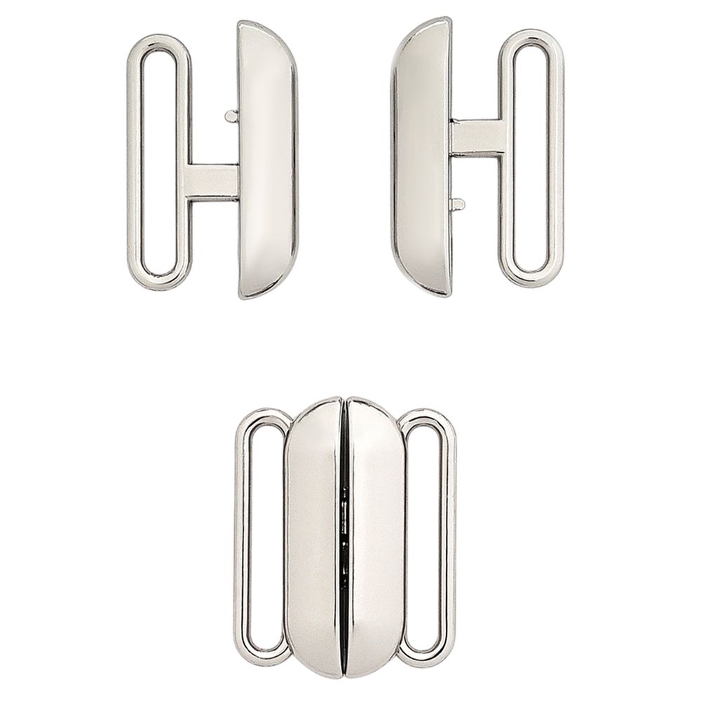 Застежки для купальника (бикини) металл 20.0 мм, никель, МВ_2235, 6 шт