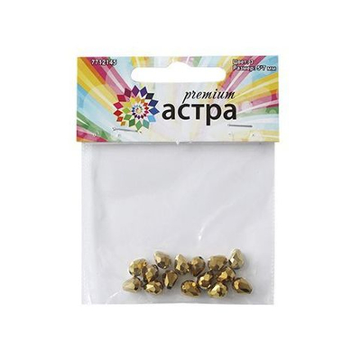 Бусины стекло 5х7 мм, 15 шт, Астра Premium, 3-золото