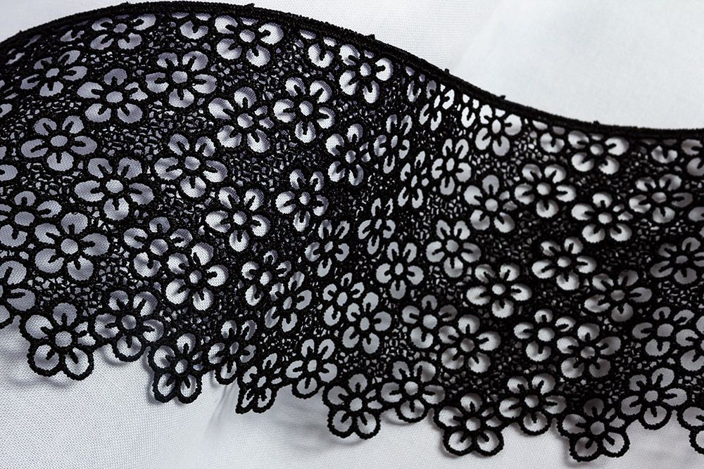 Кружево гипюр (плетёное) 82 мм / 10 м, черный, Gamma GGM-8202 Кружево гипюр (плетёное) 82 мм / 10 м, черный, Gamma GGM-8202